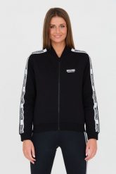 MOSCHINO Czarna damska bluza z lampasami, Rozmiar S. Czarne bluzy sportowe MOSCHINO, s, bez wzorów, bez kaptura. W wyprzedaży za 639.99 zł.
