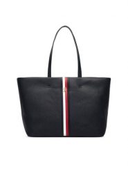 Tommy Hilfiger Torebka Th Corp Ess Tote AW0AW19334 Granatowy. Niebieskie shopper TOMMY HILFIGER, bez wzorów, ze skóry, bez dodatków. Za 569.99 zł.