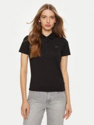 Guess Polo W5RP4 7KARS2 Czarny Regular Fit. Czarne koszulki polo Guess, s, z aplikacjami, z bawełny, bez kołnierzyka, bez ramiączek. Za 179.99 zł.