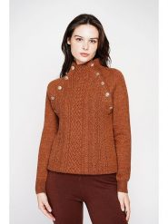 C& Jo Sweter w kolorze jasnobrązowym rozmiar: 40. Brązowe swetry C& Jo, bez wzorów, ze splotem, bez ramiączek. Za 143.99 zł.