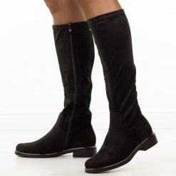 Czarne BkSu kozaki damskie Filippo Dkz7332/25. Czarne kozaki Filippo, na jesień, z jeansu, z okrągłym noskiem, bez obcasa, na obcasie, bez zapięcia. Za 279.00 zł.