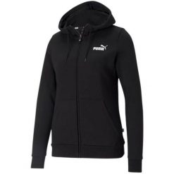 Bluza Damska ESS Small Logo Z Pełnym Zamkiem Błyskawicznym. Czarne bluzy Puma, s, bez wzorów, bez kaptura. Za 329.99 zł.