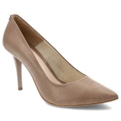 Czółenka damskie Baldaccini, eleganckie i wysokiej szpilce, cappuccino, 596000-2. Brązowe czółenka Baldaccini, bez wzorów, bez obcasa, na obcasie, bez zapięcia. Za 137.40 zł.