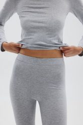 Bawełniane legginsy w kolorze GREY MELANGE - SHAPE-S. Szare legginsy Marsala, m, bez wzorów, z bawełny. Za 89.90 zł.