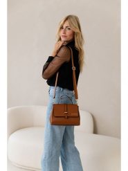 Lia Biassoni Skórzana torebka w kolorze jasnobrązowym - 23 x 19 x 12 cm rozmiar: onesize. Brązowe torby na ramię Lia Biassoni, bez wzorów, z materiału, przez ramię, bez dodatków. Za 282.99 zł.