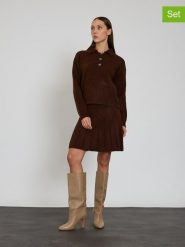BGN 2-częściowy zestaw w kolorze brązowym rozmiar: 34. Brązowe swetry BGN, bez wzorów, bez ramiączek. Za 173.99 zł.