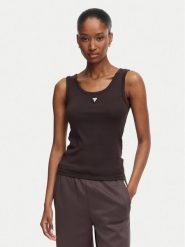 Guess Top V6YP09 K4312 Brązowy ciemny Regular Fit. Brązowe topy Guess, xs, z aplikacjami, z bawełny, bez kołnierzyka, bez ramiączek. Za 154.99 zł.