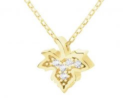 Złoty naszyjnik z cyrkoniami - liść klonu. Żółte naszyjniki Apart, z cyrkonią, złote. Za 1,399.00 zł.