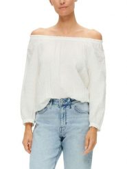 S.OLIVER RED LABEL Bluzka w kolorze białym rozmiar: 40. Białe bluzki s.Oliver RED LABEL, s, bez wzorów, bez kołnierzyka, bez ramiączek. Za 79.59 zł.