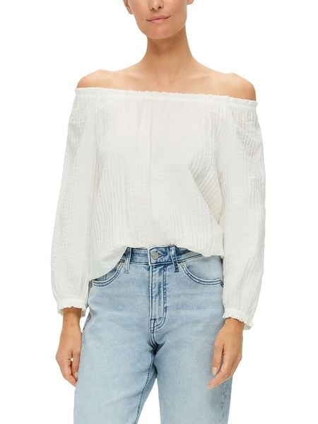 S.OLIVER RED LABEL Bluzka w kolorze białym rozmiar: 40. Białe bluzki s.Oliver RED LABEL, s, bez wzorów, bez kołnierzyka, bez ramiączek. Za 79.59 zł.