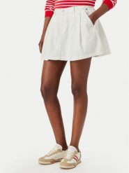 Tommy Jeans Spódnica mini DW0DW22971 Biały Relaxed Fit. Białe spódnice Tommy Jeans, bez wzorów, z bawełny, mini, trapezowe. Za 369.99 zł.