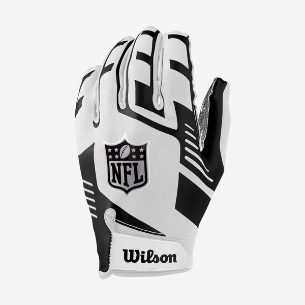 Rękawice do futbolu amerykańskiego Wilson NFL rozciągliwe. Rękawiczki Wilson, bez wzorów, z lycry, sportowe. Za 139.99 zł.