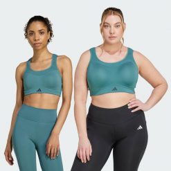 Biustonosz TLRD Impact Training High Support. Niebieskie bielizna sportowa Adidas, l, bez wzorów, z materiału. Za 259.00 zł.