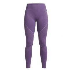 LEGGINSY VANISH BEZ SZWÓW FIOLETOWE DAMSKIE. Fioletowe legginsy Under Armour, m, bez wzorów, z dzianiny, z podwyższonym stanem, długie. Za 300.50 zł.