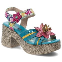 Sandały damskie Artiker, cholewka ze skóry naturalnej pasek wokół kostki z zapięciem na rzep, niebieskie, 58C1026. Niebieskie sandały Artiker, bez wzorów, ze skóry, bez obcasa, na obcasie, bez zapięcia. Za 329.00 zł.