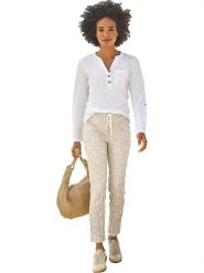 Heine Koszulka w kolorze kremowym rozmiar: 40. Brązowe bluzki Heine, bez wzorów, bez kołnierzyka, bez ramiączek. Za 56.93 zł.