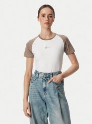 Guess Jeans T-Shirt W6YI04 K3637 Biały Regular Fit. Białe t-shirty Guess Jeans, xxl, z aplikacjami, z bawełny, bez kołnierzyka, bez ramiączek. Za 159.99 zł.