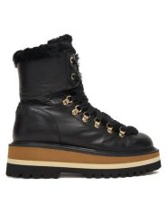 Bogner Botki Saas Fee 1 A 22544153 Czarny. Czarne botki Bogner, bez wzorów, ze skóry, bez obcasa, na płaskiej podeszwie, bez zapięcia. Za 2,439.00 zł.