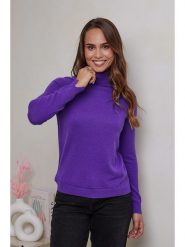 Soft Cashmere Kaszmirowy golf w kolorze fioletowym rozmiar: M. Różowe golfy Soft Cashmere, m, bez wzorów, z kaszmiru, bez ramiączek. Za 259.74 zł.