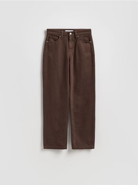 Jeansy straight fit - dark grey jeans. Szare jeansy Reserved, bez wzorów. Za 129.99 zł.