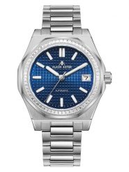 ALAIN ASTER Zegarek kwarcowy w kolorze srebrno-granatowym rozmiar: onesize. Szare, analogowe zegarki ALAIN ASTER, ze stali. Za 1,130.99 zł.