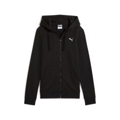 Damska bluza z kapturem zapinana na zamek Puma Essential Fleece. Czarne bluzy sportowe Puma, bez wzorów, z kapturem. Za 259.50 zł.