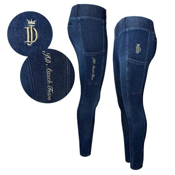 Legginsy jeździeckie damskie JD ATTACK Denim Flex. Czarne legginsy JD ATTACK, l, bez wzorów, z denimu. Za 299.00 zł.