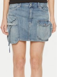 Replay Spódnica jeansowa W9934 .000.794 Niebieski Regular Fit. Niebieskie spódnice Replay, bez wzorów, z bawełny. Za 399.99 zł.