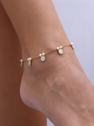 Luja Bijoux Pozłacana bransoletka z elementami ozdobnymi na kostkę rozmiar: onesize. Czerwone bransoletki Luja Bijoux, z kryształem, pozłacane. Za 65.85 zł.