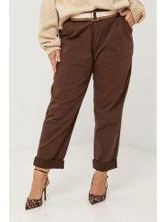 Curvy Lady Spodnie w kolorze brązowym rozmiar: 40/42. Brązowe spodnie materiałowe Curvy Lady, na co dzień, bez wzorów, z bawełny, z standardowym stanem. Za 152.62 zł.
