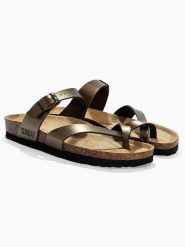 Sunbay Japonki "Tulipe" w kolorze złotym rozmiar: 38. Żółte klapki Sunbay, bez wzorów, z otwartym noskiem, bez obcasa. Za 184.89 zł.