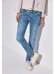 Street One Dżinsy - Regular fit - w kolorze niebieskim rozmiar: W28/L28. Niebieskie jeansy Street One, l, z aplikacjami. Za 167.28 zł.