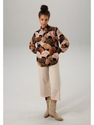 Aniston Bluzka w kolorze brązowo-czarnym rozmiar: 40. Brązowe bluzki Aniston, bez wzorów, z wiskozy, bez kołnierzyka, bez ramiączek. Za 69.58 zł.