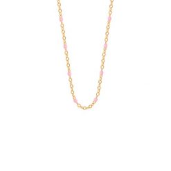 Naszyjnik 42+5 cm, różowa emalia, pozłacany. Żółte naszyjniki Lilou, pozłacane. Za 149.00 zł.