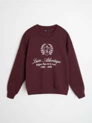 Bluza crewneck - czerwony. Czerwone bluzy Sinsay, l, bez wzorów, bez kaptura. Za 45.99 zł.