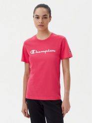 Champion T-Shirt 118090 Koralowy Slim Fit. Pomarańczowe t-shirty Champion, s, bez wzorów, z bawełny, bez kołnierzyka, bez ramiączek. Za 89.99 zł.