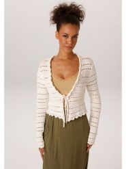 Aniston Kardigan w kolorze kremowym rozmiar: 36. Brązowe kardigany Aniston, bez wzorów, z bawełny. Za 104.99 zł.