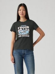 Levi's Koszulka w kolorze antracytowym rozmiar: XS. Czarne bluzki Levi's®, s, bez wzorów, z bawełny, bez kołnierzyka, bez ramiączek. Za 44.30 zł.