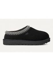 UGG Skórzane kapcie "Tasman II" w kolorze czarnym rozmiar: 38. Czarne obuwie domowe UGG, bez wzorów, ze skóry, bez zapięcia. Za 550.36 zł.