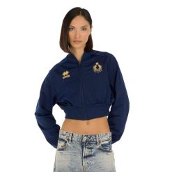 Bluza Errea Naz. Italia Volley Crop Ad Damskie. Niebieskie bluzy ERREA, m, bez wzorów, z materiału, bez kaptura. Za 381.99 zł.