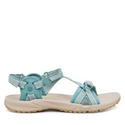 Sandały Jack Wolfskin. Niebieskie sandały Jack Wolfskin, bez wzorów, bez obcasa, na płaskiej podeszwie, bez zapięcia. Za 219.99 zł.
