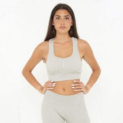 Crop top sportowy ICONIC. Szare bielizna sportowa LEGEA, l, bez wzorów, z elastanu. Za 72.00 zł.
