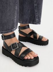 G-Star Raw Sandały CEO-WI16-AVA-03 Czarny. Czarne sandały G-Star, bez wzorów, ze skóry, retro, bez obcasa, na płaskiej podeszwie, bez zapięcia. Za 187.99 zł.