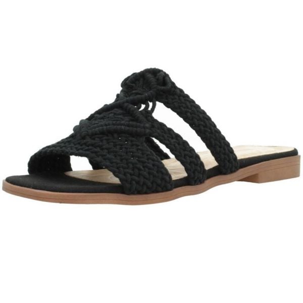 Sandały MTNG 51942M Czarny. Czarne sandały mtng, bez wzorów, z tkaniny, bez obcasa, bez zapięcia. Za 152.99 zł.