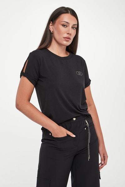 T-shirt damski bambusowy LIU JO. T-shirty Liu Jo, s, bez wzorów, bez kołnierzyka, bez ramiączek. Za 299.00 zł.