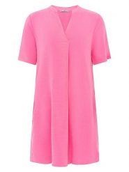 Zwillingsherz Sukienka w kolorze różowym rozmiar: onesize. Różowe sukienki Zwillingsherz, na co dzień, bez wzorów, bez kołnierzyka, bez ramiączek, mini, proste. Za 113.99 zł.