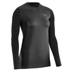 Koszulka do biegania Ultralight z długim rękawem CEP damska. Czarne bluzki CEP, l, bez wzorów, sportowe, bez kołnierzyka, bez ramiączek. Za 219.00 zł.