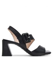 Hispanitas Sandały Miami HV253908 Czarny. Czarne sandały Hispanitas, bez wzorów, ze skóry, bez obcasa, na szpilce, bez zapięcia. Za 599.99 zł.