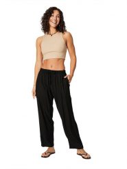 Aller Simplement Spodnie w kolorze czarnym rozmiar: 34-40. Czarne spodnie materiałowe Aller Simplement, bez wzorów, z materiału, z standardowym stanem. Za 39.00 zł.