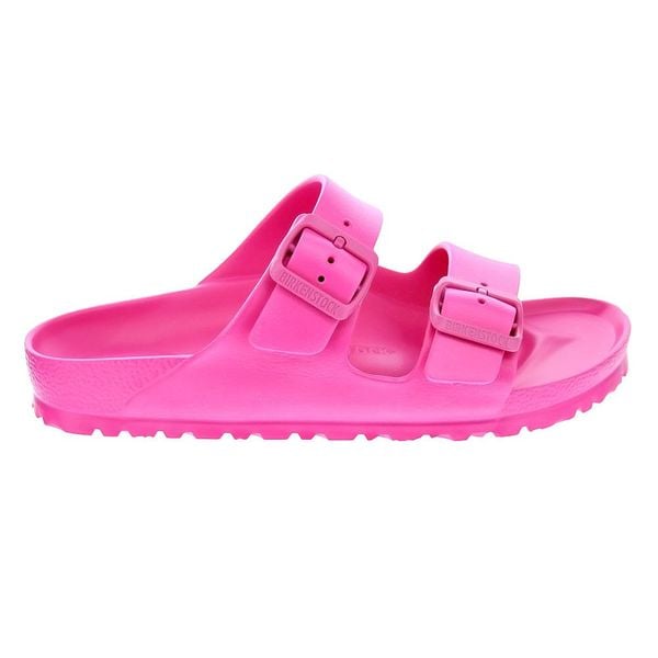 Klapki damskie Birkenstock Arizona Eva. Czerwone klapki Birkenstock, bez wzorów, z materiału, bez obcasa. Za 351.00 zł.